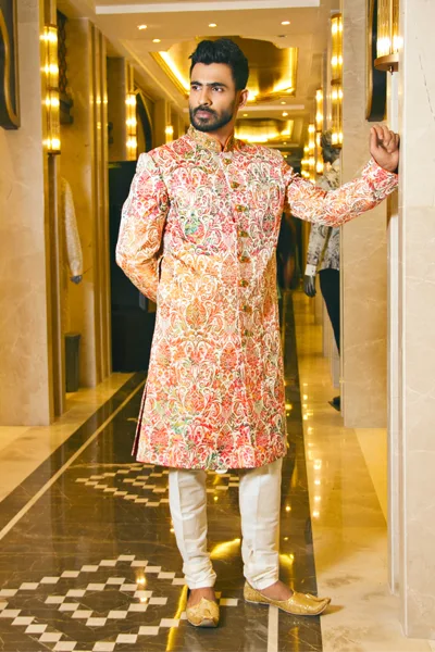 Matte Orange Lehenga